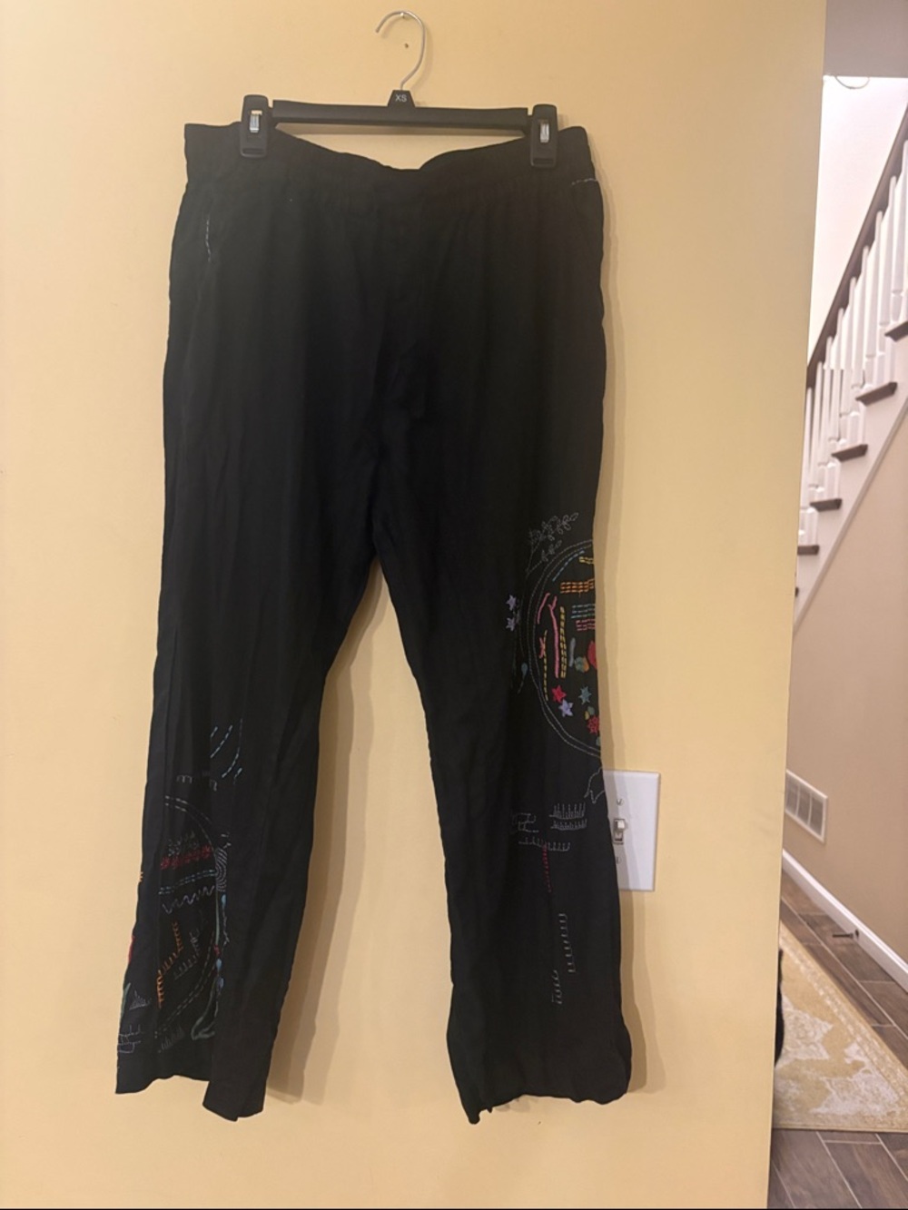 Johnny Was Black Embroidered women’s  Casual Pants